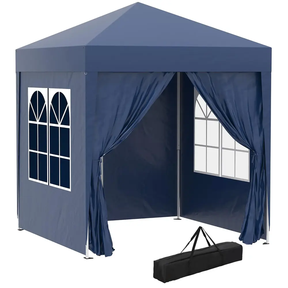 Hopfällbar Paviljong 4 Väggar Kompakt 2 x 2 M