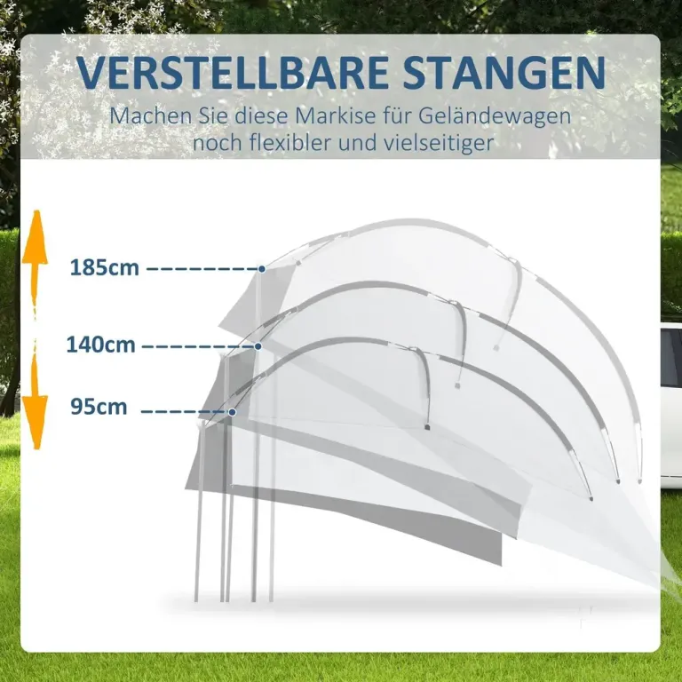 Biltält Baktält Grå av Tyg och Stålram 3 x 2,6 x 2,3-2,6 M