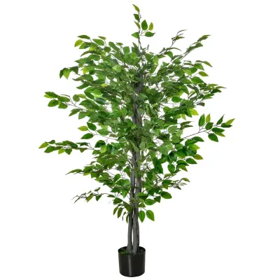 Konstgjord Växt Ficus Konstträd i Kruka Grön 135 cm