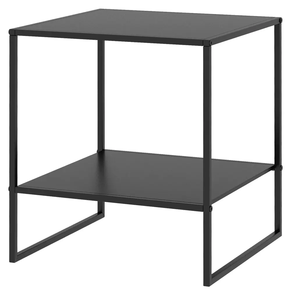 Industriellt Sidobord/Soffbord/Sängbord med 1 Hylla Svart