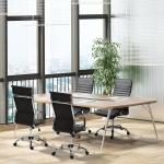 Ergonomisk Chefsstol i Konstläder, Bekväm Kontorsstol med Hög Rygg och Gungfunktion, Stilren Design för Kontor, Svart