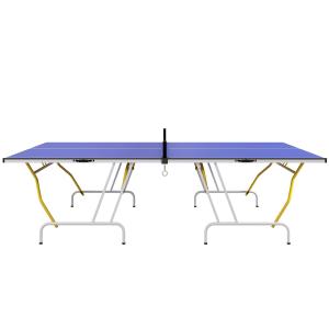Bordtennisbord Pingisbord Blå av MDF och Metall för Fritid Hopfällbart med 2 Racketar 3 Bollar och Nät Turnering