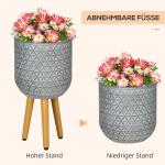 Blomkrukor med Ben 2-Pack, Dekorativa Krukor i Betong-Look, Stilren Inredning för Inomhus och Utomhus, Grå