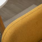 2-Sitsig Soffa med Fotstöd, Bekväm Loveseat i Sammet med Kuddar, Kompakt Tygsoffa i Unik Design, Natur/Gul