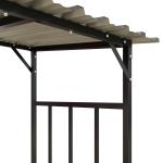 Vedhylla Vedförråd Svart av Stål för Utomhusbruk Träskydd med Lock Lastkapacitet 100 kg 186 x 75 x 185 cm