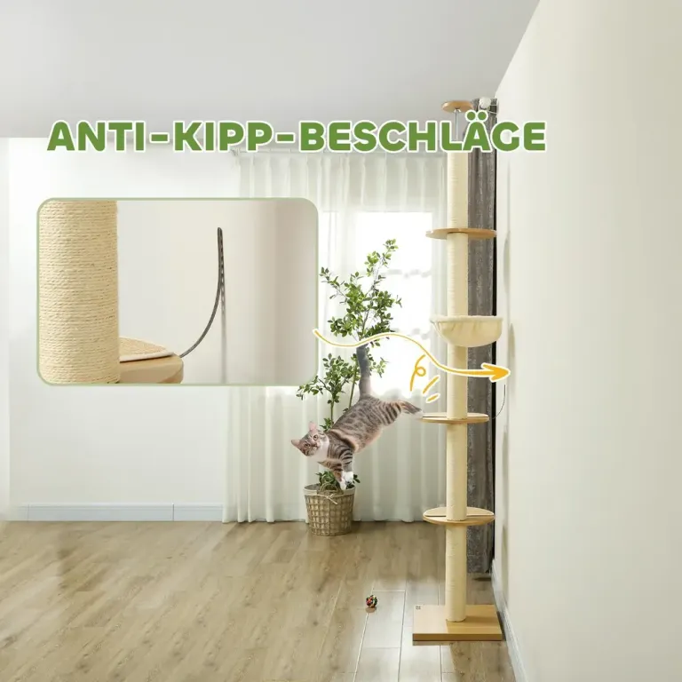 Klösträd Takhög Ek Krämvit av Plysch och Trä för 230-250 cm