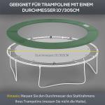 Tillbehörsset för Studsmatta Grön PVC och PE för 8 Ft Till 15 Ft Kantskydd Skyddsnät och Väderpresenning 305 Cm