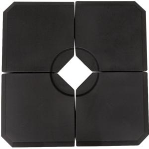 Paraplyvikt 4-Pack Paraplyställ Kan Fyllas med 80 Kg Vatten eller 120 Kg Sand HDPE Svart 100 X 100 X 9,5 Cm
