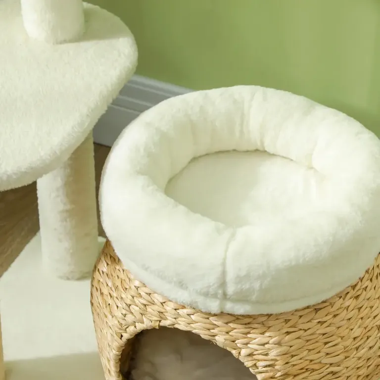 Klösträd Krämvit av Sisal och Plysch 79 cm