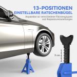 Stativ 3 Tons Lastkapacitet, 2 Stödstativ med Säkerhetsnål, 13 Höjdnivåer, 385-600 mm