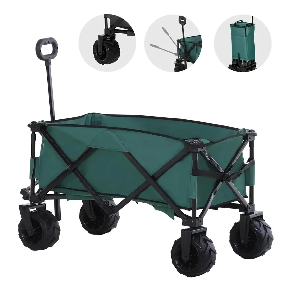 Hopfällbar Trädgårdsvagn 108 x 55 x 59-89 Cm