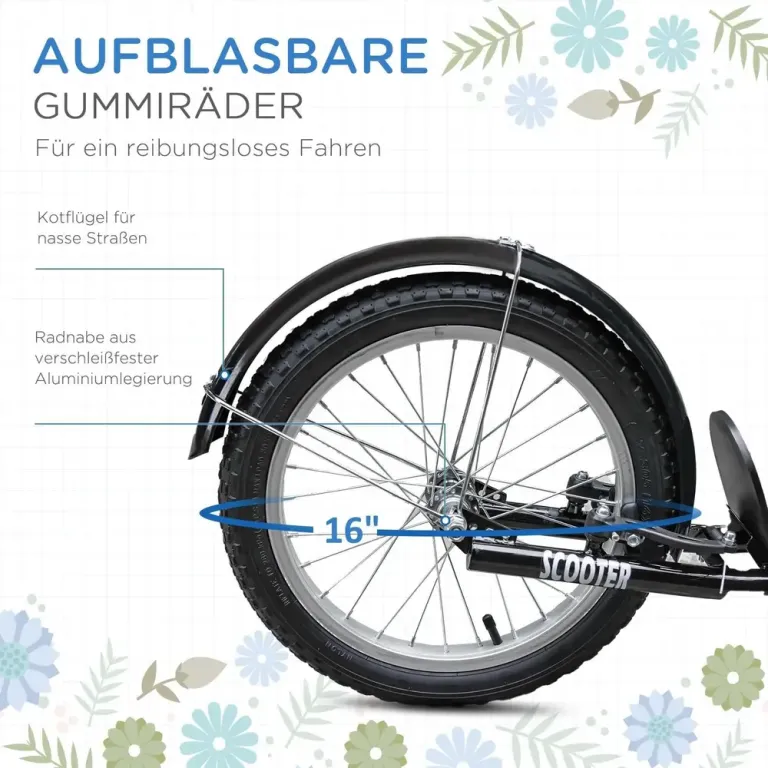 Sparkcykel för Barn med Korg och Broms Blå