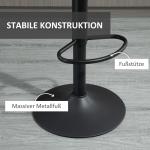 Set med 2 Barstolar i Retrodesign med Fotstöd, Höj- och Sänkbar, Gaslyft, Grå + Svart
