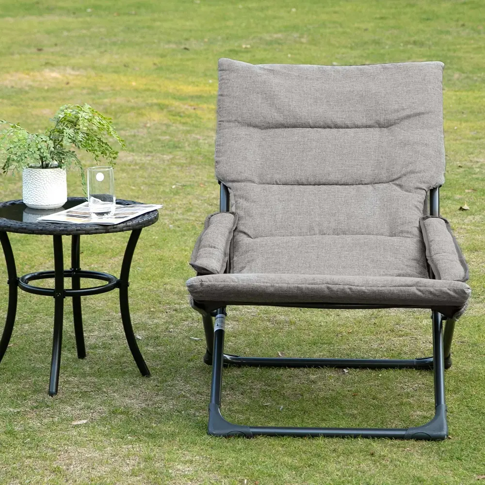 Hopfällbar Campingstol med Dyna Fällstol i 66 x 94 x 79 Cm