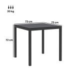 Trädgårdsbord Campingbord Fällbart Svart av Aluminium och Trälook för Trädgård och Balkong Väderbeständigt Bord 73 x 73 cm