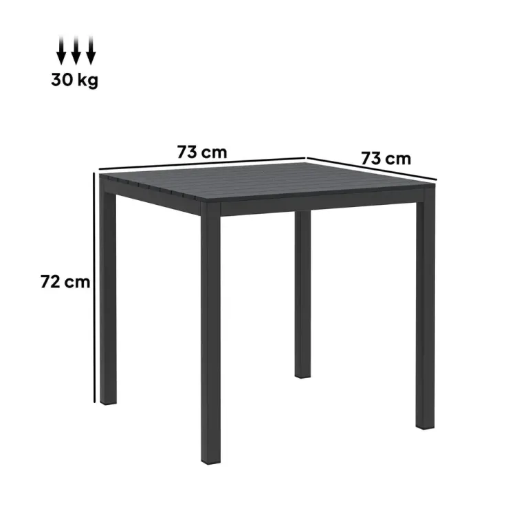 Trädgårdsbord Campingbord Fällbart Svart 73 x 73 cm