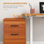 Barbord Ståbord Natur av Spånskiva och Metall för Kontor Elektriskt Höjdjusterbart med Anti-Kollision 120 x 60 cm