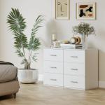 Sängbord med Lådor Klassisk Vit MDF för Sovrum 3 Lådor Förvaring Modern Design Robust Nattduksbord