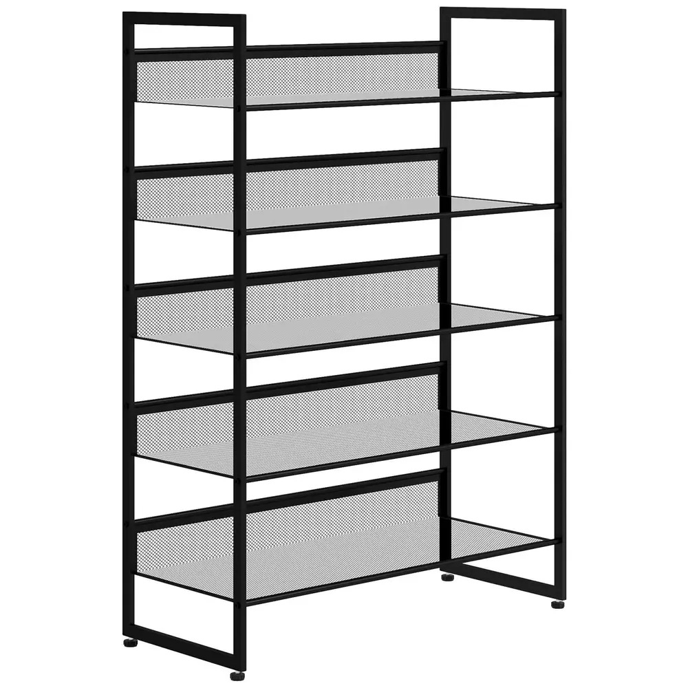 Skoställ Skohylla Svart av Metall 72 x 30 x 102 Cm