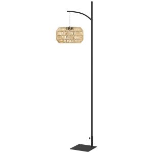 Solar Golvlampa Rottinglampa med Ljussensor Natur av Rotting för Trädgård och Balkong Automatisk Boho Stil Lampa IP44