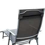 Solstol med Mjuk Dyna Hopfällbar Relaxstol för Trädgård och Camping Stålram Slitstarkt Tyg Ergonomisk Grå 137 X 63,5 X 100,5 Cm