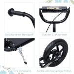 Sparkcykel med 12 Tums Hjul, Robust Skoter med Handbroms och Stöd, Säker Utelek för Barn, Svart