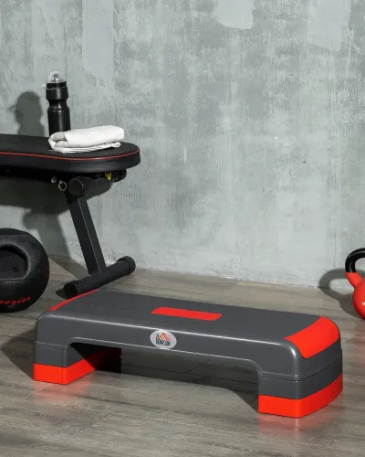 Höjdjusterbar Aerobic Stepper Röd + Svart