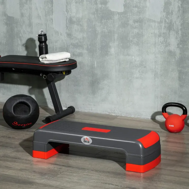 Höjdjusterbar Aerobic Stepper Röd + Svart