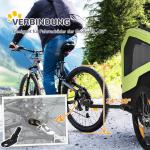 Hundvagn Hundcykelvagn 2-i-1 med Reflexer Grön av Oxford Tyg och Metall för Stora Hundar Transportvagn 30 kg