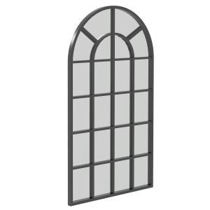 Väggspegel Hallspegel Svart av Glas och Metall för Sovrum och Vardagsrum Rektangulär Garderobsspegel Modern Design 110 x 62 cm