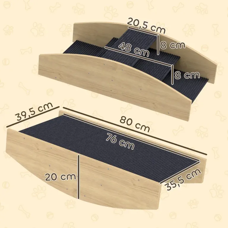 Hundgunga Agilityhinder 2-i-1 Vippbräda 80 x 39,5 x 20 cm