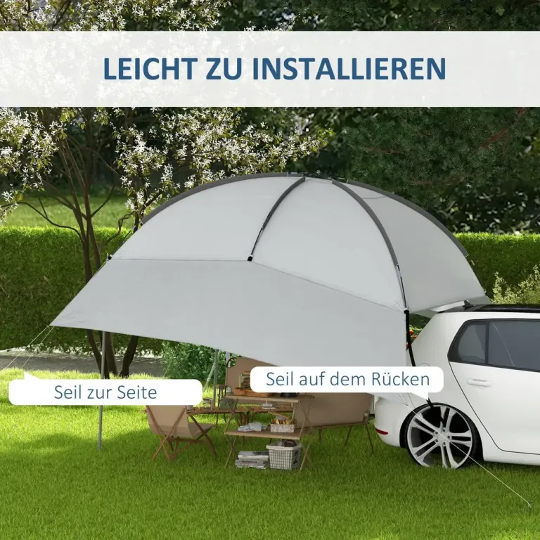 Biltält Baktält Grå av Tyg och Stålram 3 x 2,6 x 2,3-2,6 M