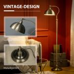 Vintage Golvlampa med Justerbar Vinkel, Mässingsfinish, Brons, 42 x 25,5 x 152 cm