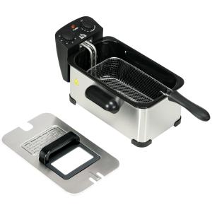 Fritös 3 Liter, 2000 W med Transparent Lock och Cool-Touch-handtag, Svart
