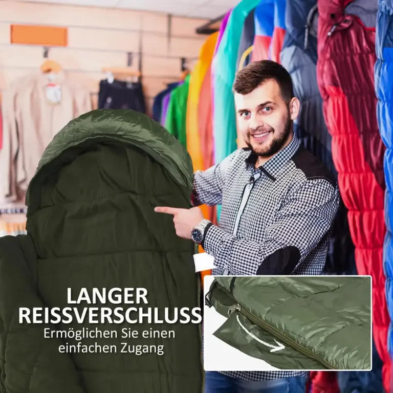 Campingsovsäck Täcke i Polyester 3 Säsonger, Grön