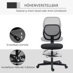 Ergonomisk Kontorsstol med Fotstöd, Höj- och Sänkbar Skrivbordsstol, Bekväm Snurrstol för Arbetsplatsen, Svart