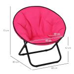 Rosa Campingstol med Vaddering Hopfällbar Fällstol för Utomhusbruk Lätt att Bära Rosa 80 X 80 X 75 Cm
