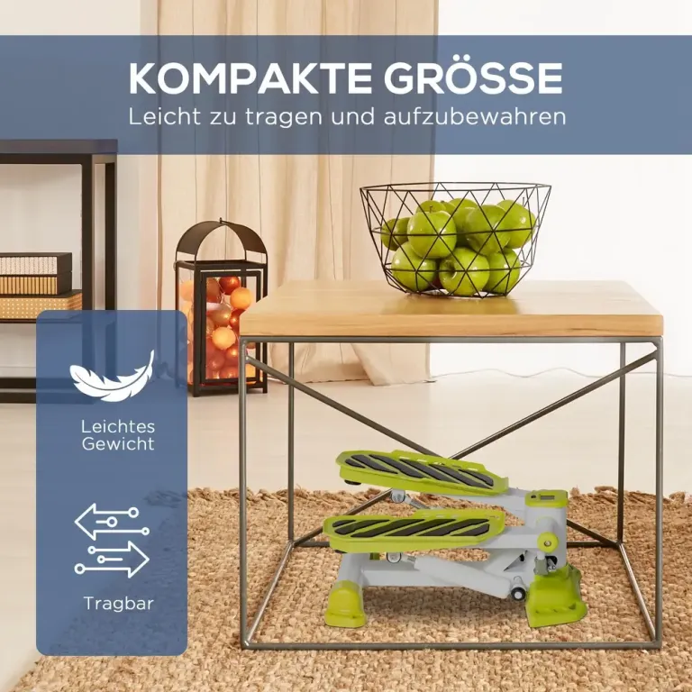 Mini-Stepper med LCD-Display och Hydraulik, Vit och Gul