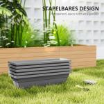 Blomkrukor Planteringskrukor Set med 5 Grå av Plast för Inomhus och Utomhus Stapelbara Krukor 59 x 21 x 16 cm