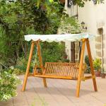 Hammock Massivt Lärkträ Trädgårdsgunga 3 Sits med Justerbart Tak Ergonomisk Form Naturträ