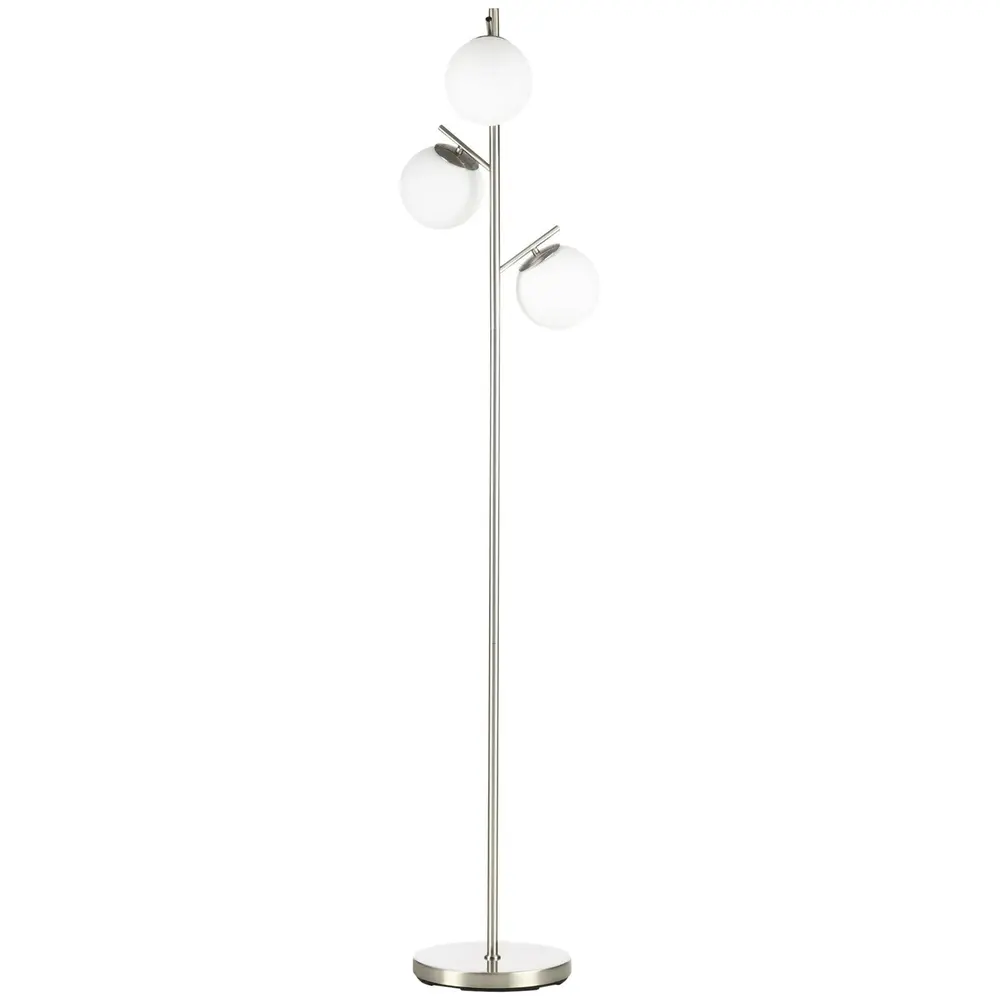 Golvlampa Golvlampa Silver Vit av Glas och Metall 169 Cm