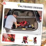 Hundvagn Buggy Röd Polyester och Metall för Hundar och Katter Stroller Jogger Trailer Lätt och Hopfällbar