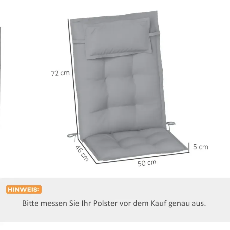 Set 2 Kuddar för Solstolar 50 x 116 x 5 cm