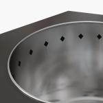 Eldkorg Eldstad Svart av Metall för Trädgård och Uteplats Rökfritt Bord med Poker Kompakt Design