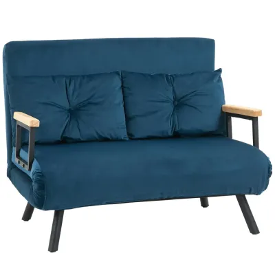 Bäddsoffa Vilstol Blå av Sammet och Trä 102 x 73 x 81 cm
