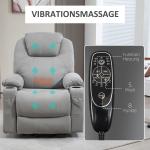 TV-Stol Ståhjälp Ljusgrå av Tyg och Metall för Avkoppling Elektrisk Avslappningsstol med Liggfunktion och Värmefunktion Massage