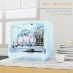 Bänkdiskmaskin med 6-liters Tank, 5 Program, LED-display och Torkfunktion, Vit