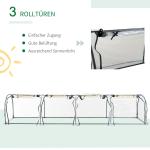 Folieväxthus Växthus Transparent av Stål och PVC för Växtuppfödning och Odling med Dörr Kall Ram Väderbeständigt Skydd 395 x 100 x 80 cm