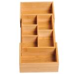 Förvaringslåda Utdragbar Organisatör Bambu Naturlig och Miljövänlig Förvaring Natur 24,6 X 17,6 X 7 Cm