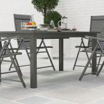 Trädgårdsbord Förlängt Aluminium 160/220X90 Cm Väderbeständigt Balkongbord, Halkfritt Buffébord, Campingbord För 6-8 Personer, Utematbord För Trädgård, Terrass, Balkong, Grå